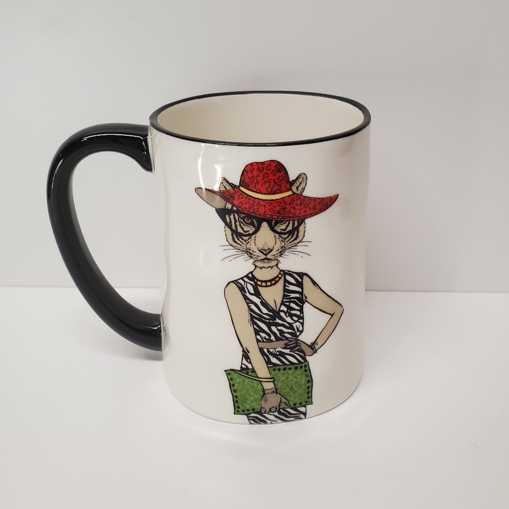 NWOT Signature housewears hipster cat coffee ☕️/ tea mug 518 ml / 17.5 oz